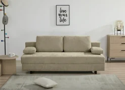 OTTO home Schlafsofa »ONNIKO, Breite: 192 cm, Liegefläche 121x192 cm, Feinstruktur-Bezug« mit Bettfunktion & Bettkasten