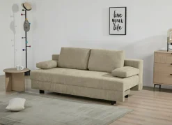 OTTO home Schlafsofa »ONNIKO, Breite: 192 cm, Liegefläche 121x192 cm, Feinstruktur-Bezug« mit Bettfunktion & Bettkasten