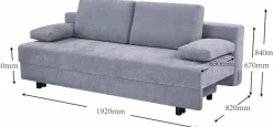 OTTO home Schlafsofa »ONNIKO, Breite: 192 cm, Liegefläche 121x192 cm, Feinstruktur-Bezug« mit Bettfunktion & Bettkasten