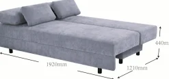 OTTO home Schlafsofa »ONNIKO, Breite: 192 cm, Liegefläche 121x192 cm, Feinstruktur-Bezug« mit Bettfunktion & Bettkasten