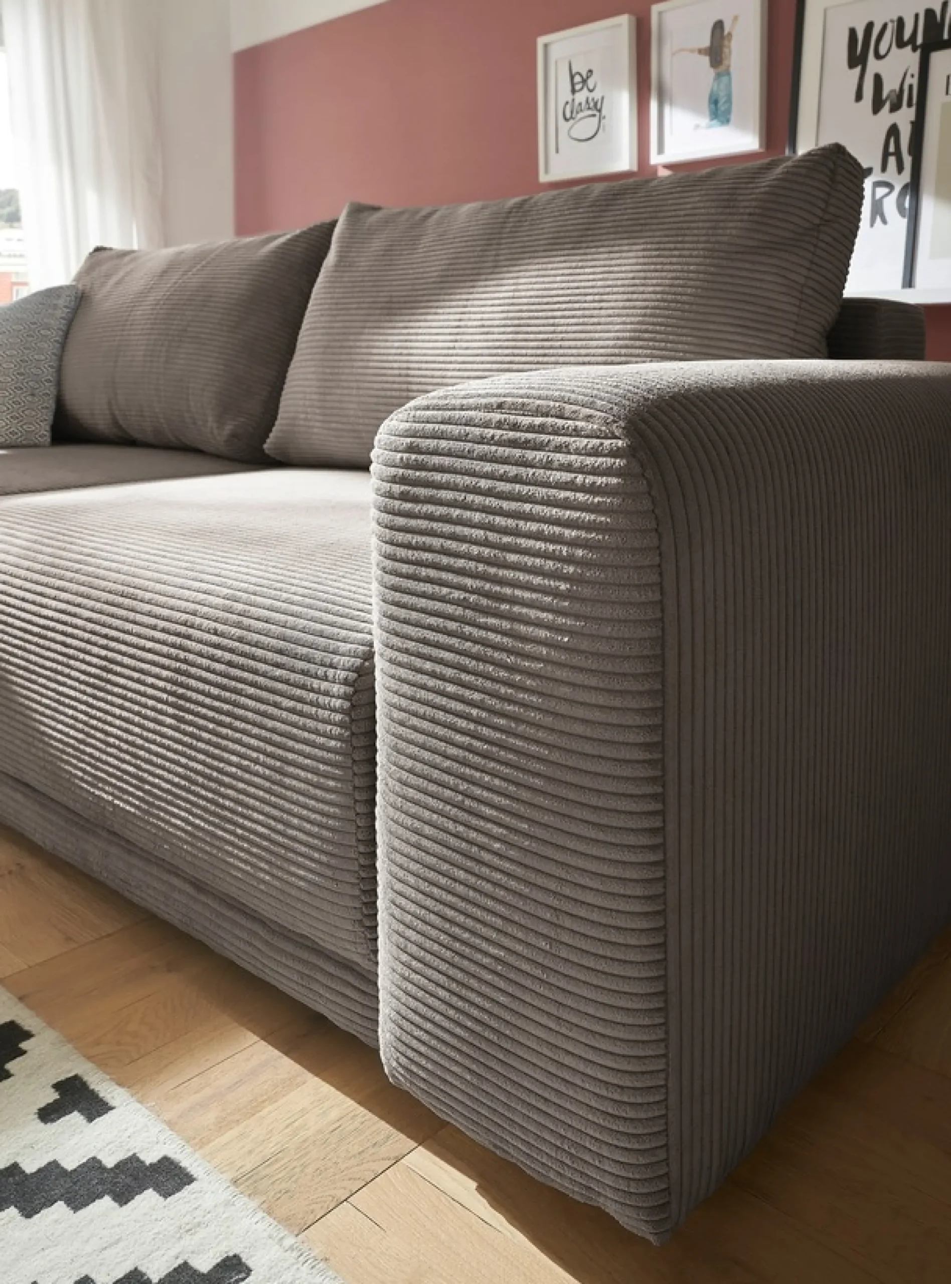 OTTO home Schlafsofa »PHEELIX Cord, mit 3 Funktionen« Elemente einzeln oder gleichzeitig ausziehbar, bequemer Sitzkomfort