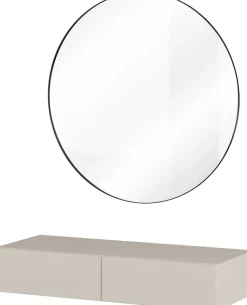 OTTO home Schminktisch »Jukon, Breite 90 cm, moderner Schminktisch incl. Spiegel« Hängende Schminktisch, Spiegel mit LED Beleuchtung