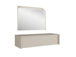 OTTO home Schminktisch »NAANCY wandhängender Frisiertisch mit Spiegel, Beleuchtung, cashmere« KOOSmetiktisch mit Schublade, LED, Soft-Close, B/T/H 93/35/23,2 cm