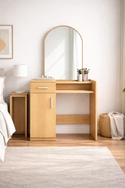 OTTO home Schminktisch »Trympo 1, Kosmetiktisch, Frisiertisch, Schminkkommode, Toilettentisch« Schminktisch mit Spiegel und Stauraum (1 Schublade, 1 Tür)