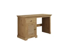 OTTO home Schreibtisch »Ayanna« Massivholz, mit Schublade und Tür, Lamellenfront, Breite 130 cm
