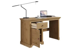 OTTO home Schreibtisch »Ayanna« Massivholz, mit Schublade und Tür, Lamellenfront, Breite 130 cm