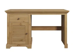 OTTO home Schreibtisch »Ayanna« Massivholz, mit Schublade und Tür, Lamellenfront, Breite 130 cm