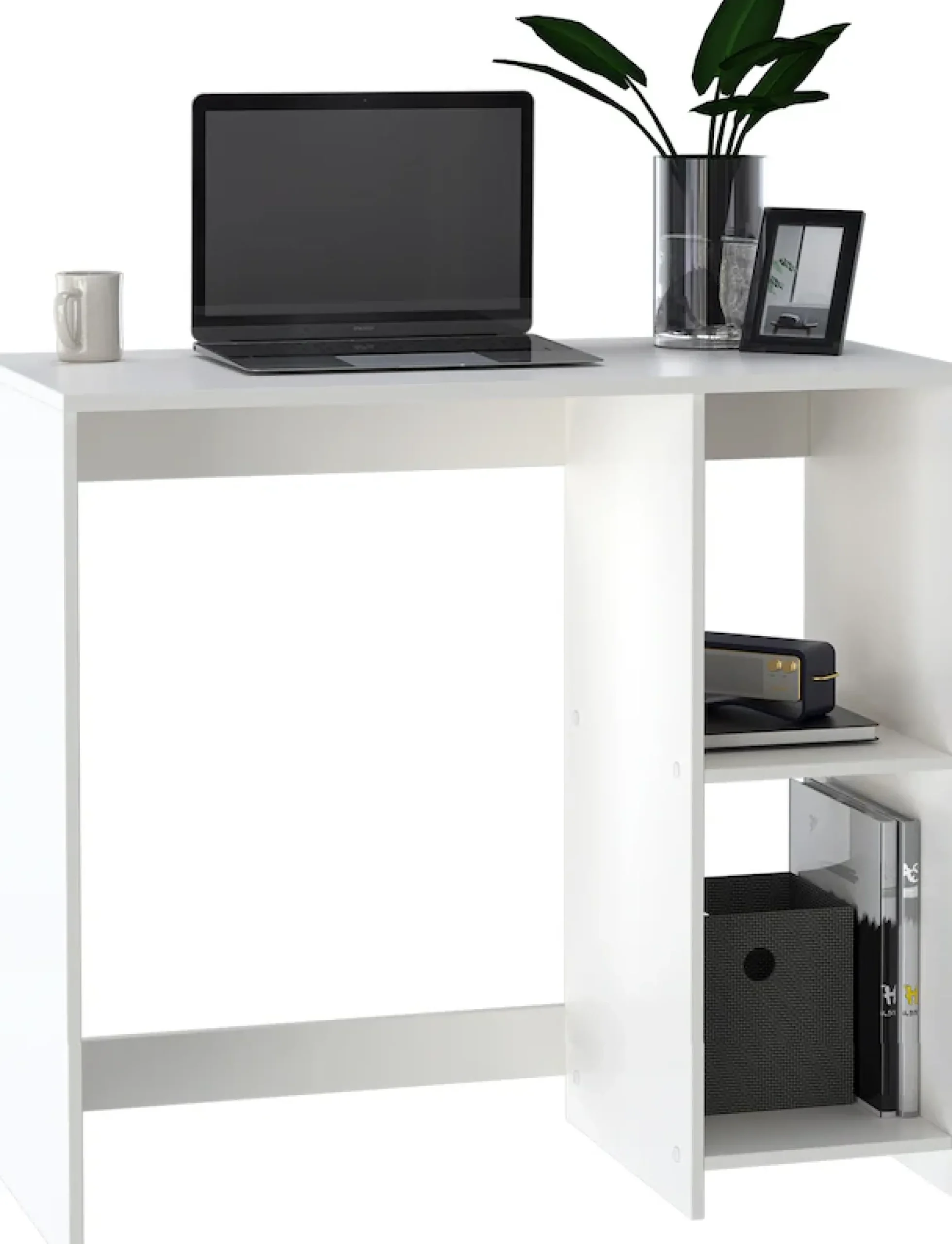OTTO home Schreibtisch »BAKAR, Laptoptisch, Computertisch,« 2 offene Fächer, platzsparend, Breite 80 x Tiefe 40 cm