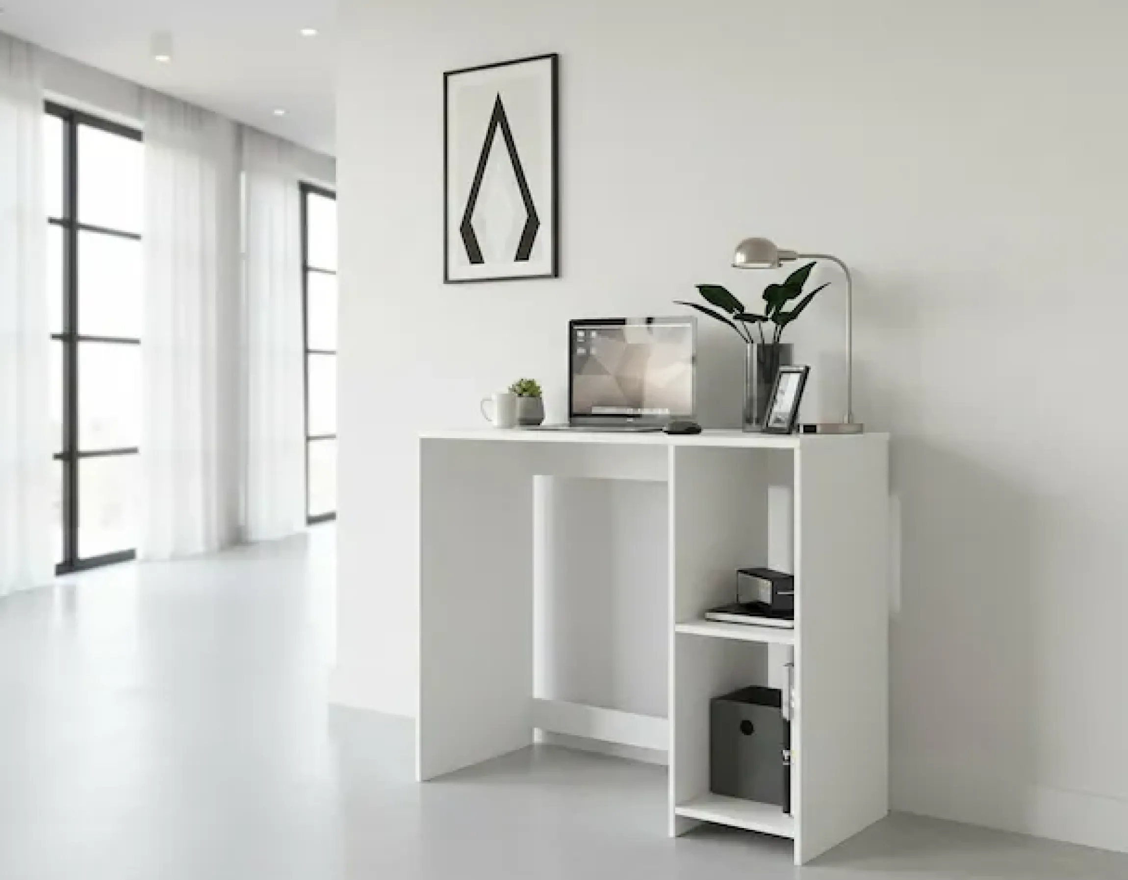 OTTO home Schreibtisch »BAKAR, Laptoptisch, Computertisch,« 2 offene Fächer, platzsparend, Breite 80 x Tiefe 40 cm