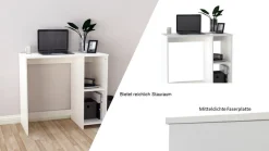 OTTO home Schreibtisch »BAKAR, Laptoptisch, Computertisch,« 2 offene Fächer, platzsparend, Breite 80 x Tiefe 40 cm