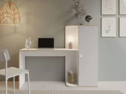 OTTO home Schreibtisch »ELLEETE Computertisch mit viel Stauraum, Maße B/T/H: 160/53,3/128,7 cm« Bürotisch mit 1 Tür und mehreren Regalfächern