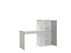 OTTO home Schreibtisch »ELLEETE Computertisch mit viel Stauraum, Maße B/T/H: 160/53,3/128,7 cm« Bürotisch mit 1 Tür und mehreren Regalfächern