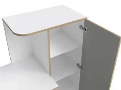 OTTO home Schreibtisch »ELLEETE Computertisch mit viel Stauraum, Maße B/T/H: 160/53,3/128,7 cm« Bürotisch mit 1 Tür und mehreren Regalfächern