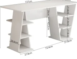 OTTO home Schreibtisch »Ezzell« Regalschreibtisch mit Ablagen, modernes Design, Breite 137 cm