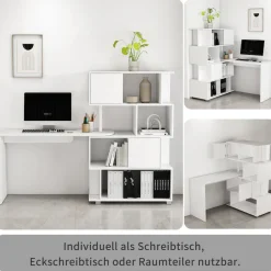 OTTO home Schreibtisch »Inovo« als Eckschreibtisch oder Schreibtisch nutzbar, viel Stauraum
