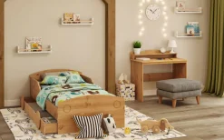 OTTO home Schreibtisch »Lesve« aus massiver Kiefer, mit Schreibtischaufsatz