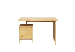 OTTO home Schreibtisch »Luven, Computertisch,« zertifiziertes Massivholz, mit 2 Schubkästen, Breite 120-140 cm