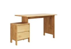 OTTO home Schreibtisch »Luven, Computertisch,« zertifiziertes Massivholz, mit 2 Schubkästen, Breite 120-140 cm