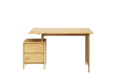 OTTO home Schreibtisch »Luven, Computertisch,« zertifiziertes Massivholz, mit 2 Schubkästen, Breite 120-140 cm