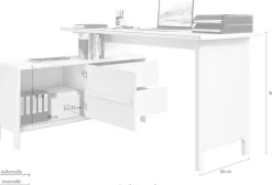 OTTO home Schreibtisch »Luven, aus Massivholz« in 2 Breiten, variable Nutzung als Schreibtisch oder Eckschreibtisch