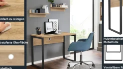 OTTO home Schreibtisch »Moid« Computertisch, Kabeldurchlass, Metallkufen, Breite 100 cm