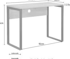 OTTO home Schreibtisch »Moid« Computertisch, Kabeldurchlass, Metallkufen, Breite 100 cm