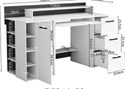 OTTO home Schreibtisch »Moid« mit Schubladen, Tastaturauszug und Monitorablage, Breite 140 cm