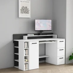 OTTO home Schreibtisch »Moid« mit Schubladen, Tastaturauszug und Monitorablage, Breite 140 cm