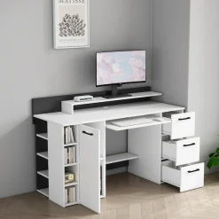 OTTO home Schreibtisch »Moid« mit Schubladen, Tastaturauszug und Monitorablage, Breite 140 cm