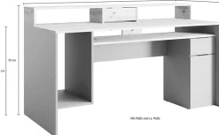 OTTO home Schreibtisch »Peooria Computertisch mit Monitoraufsatz & Towerfach, viel Stauraum« Büroschreibtisch, Gamingtisch mit Schublade, modern, Breite 160 cm