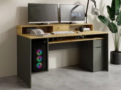 OTTO home Schreibtisch »Peooria Computertisch mit Monitoraufsatz & Towerfach, viel Stauraum« Büroschreibtisch, Gamingtisch mit Schublade, modern, Breite 160 cm