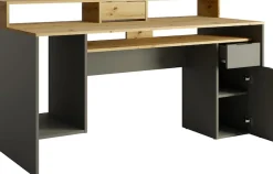 OTTO home Schreibtisch »Peooria Computertisch mit Monitoraufsatz & Towerfach, viel Stauraum« Büroschreibtisch, Gamingtisch mit Schublade, modern, Breite 160 cm