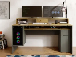 OTTO home Schreibtisch »Peooria Computertisch mit Monitoraufsatz & Towerfach, viel Stauraum« Büroschreibtisch, Gamingtisch mit Schublade, modern, Breite 160 cm