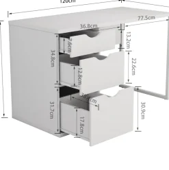 OTTO home Schreibtisch Set,mit Schubladen, im modernen skandinavischen Design, Breite 120 cm
