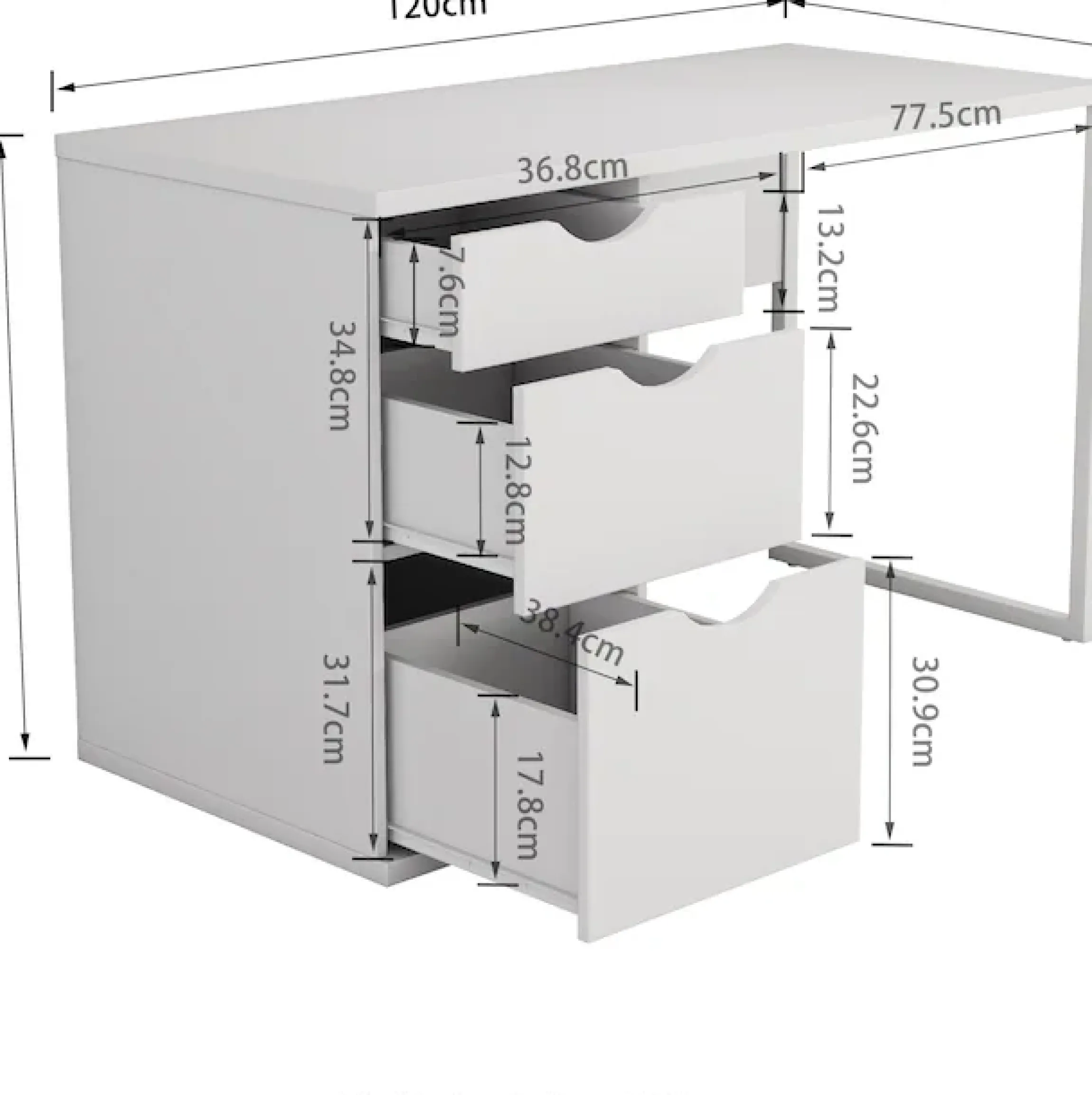 OTTO home Schreibtisch Set,mit Schubladen, im modernen skandinavischen Design, Breite 120 cm