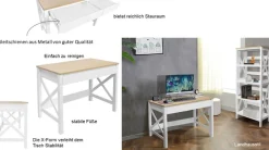 OTTO home Schreibtisch »Silba« 2 Schubladen, Landhausstil, Home Office, Breite 100 oder 140 cm