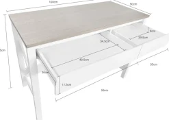 OTTO home Schreibtisch »Silba« 2 Schubladen, Landhausstil, Home Office, Breite 100 oder 140 cm
