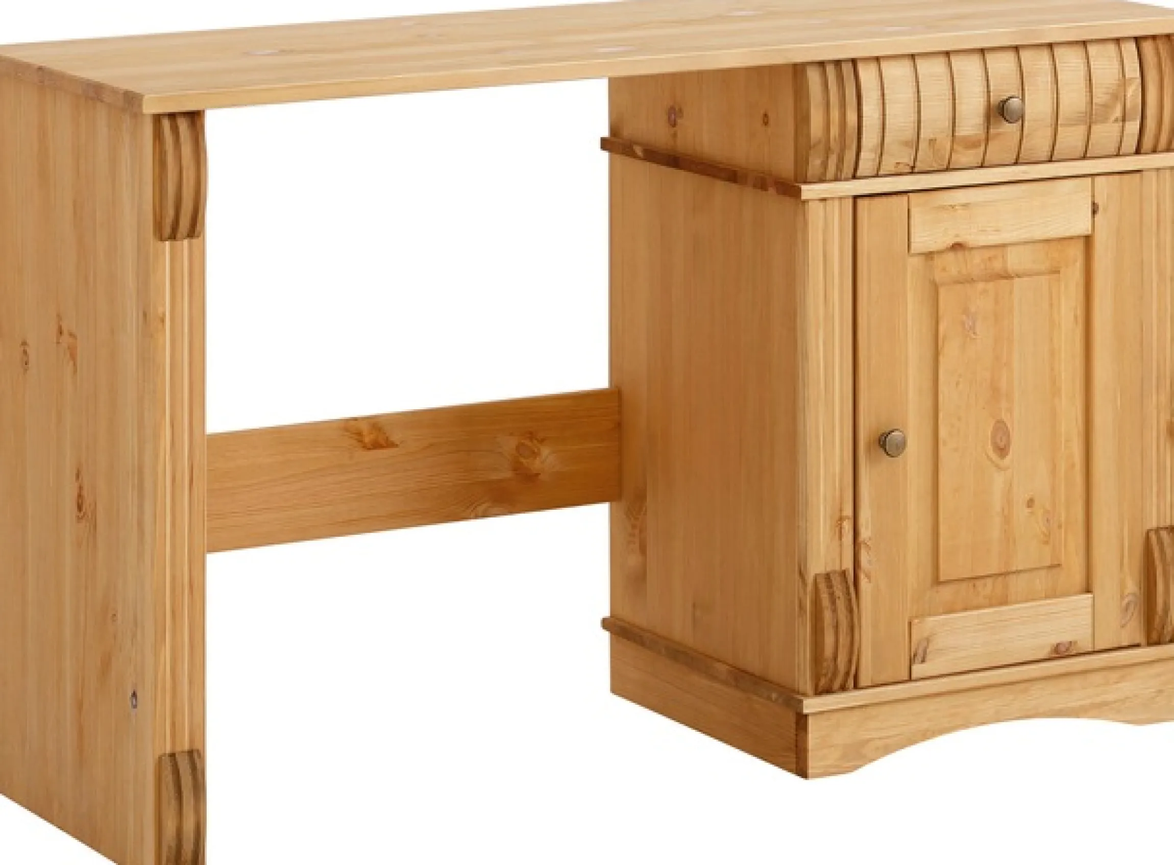 OTTO home Schreibtisch »Teresa« Maße (B/T/H): 120/37/73 cm,Computertisch mit Schublade, Massivholz, Breite 120 cm