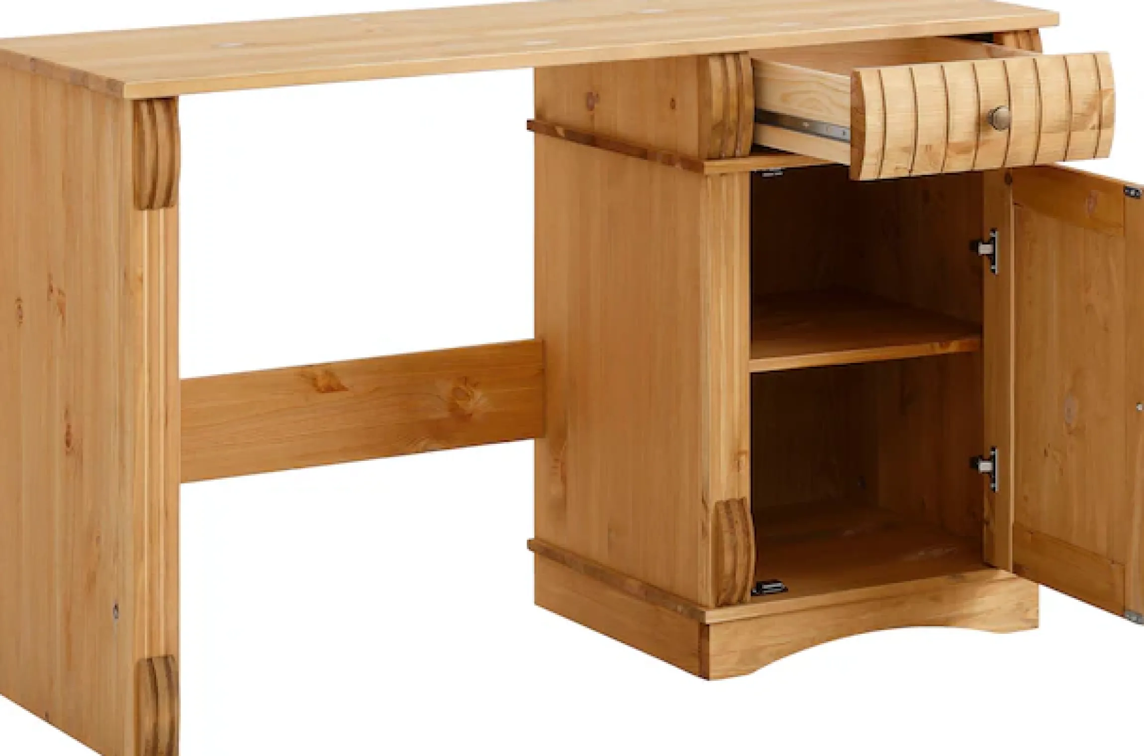 OTTO home Schreibtisch »Teresa« Maße (B/T/H): 120/37/73 cm,Computertisch mit Schublade, Massivholz, Breite 120 cm