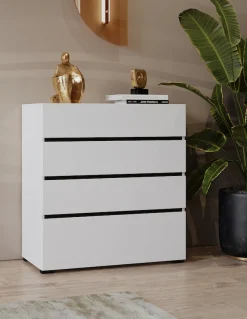 OTTO home Schubkastenkommode »Cross, moderne grifflose Kommode, 80x40x85cm (BxTxH)« Schubladenschrank, Sideboard mit 4 Schubkasten
