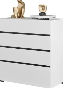 OTTO home Schubkastenkommode »Cross, moderne grifflose Kommode, 80x40x85cm (BxTxH)« Schubladenschrank, Sideboard mit 4 Schubkasten