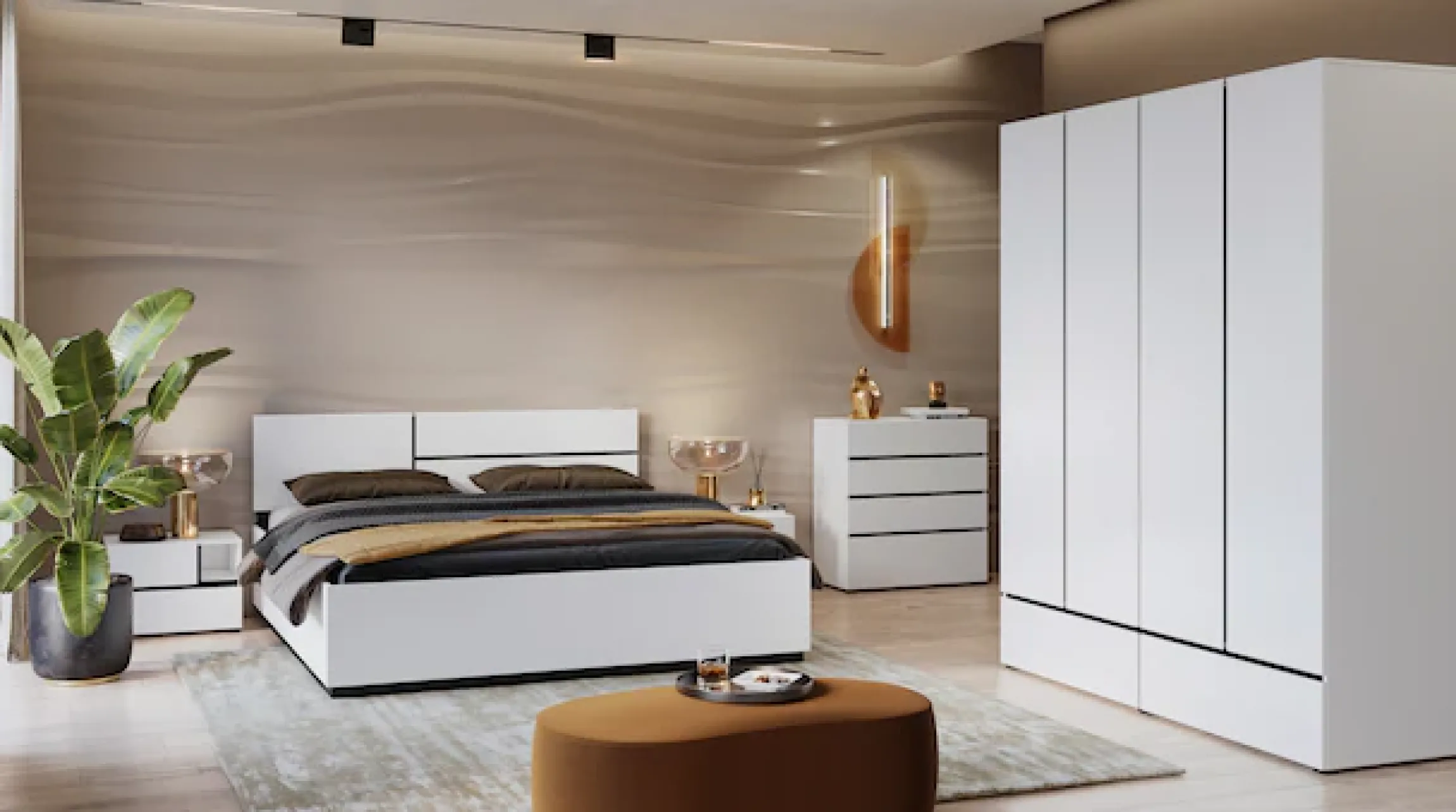 OTTO home Schubkastenkommode »Cross, moderne grifflose Kommode, 80x40x85cm (BxTxH)« Schubladenschrank, Sideboard mit 4 Schubkasten
