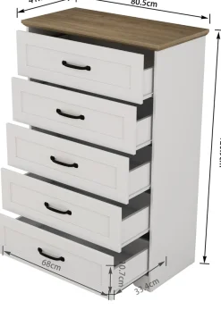 OTTO home Schubkastenkommode »Emmilia Sideboard im Landhaus Design« Kommode mit viel Stauraum im Schlafzimmer,Schubladenschrank Sideboard Wäscheschrank Skandi Design