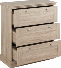 OTTO home Schubkastenkommode »Binz« mit schönen Metallgriffen, 3 Schubladen, Breite 75 cm