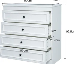OTTO home Schubkastenkommode »Arrian Landhaus Kommode Weiß | Schubladenkommode« Vielseitig als Schlafzimmer- oder Flurkommode nutzbar