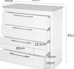 OTTO home Schubkastenkommode »Büsum Schlafzimmer Schrank Wäscheschrank« Sideboard mit 4 Schubladen im Landhaus Design Bestseller