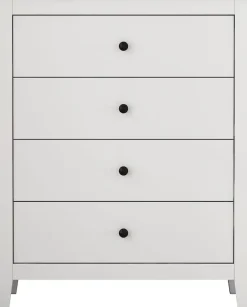 OTTO home Schubkastenkommode »Borkum Sideboard Anrichte mit 6 Schubladen Landhaus weiß« hochwertige schwarze Griffe aus Metall,Kommode Schrank Wäscheschrank mit 4 Schubladen