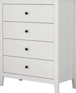 OTTO home Schubkastenkommode »Borkum Sideboard Anrichte mit 6 Schubladen Landhaus weiß« hochwertige schwarze Griffe aus Metall,Kommode Schrank Wäscheschrank mit 4 Schubladen