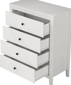 OTTO home Schubkastenkommode »Borkum Sideboard Anrichte mit 6 Schubladen Landhaus weiß« hochwertige schwarze Griffe aus Metall,Kommode Schrank Wäscheschrank mit 4 Schubladen