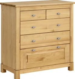 OTTO home Schubkastenkommode »Rauna« aus massiver Kiefer mit 5 Schubladen, Breite 96 cm